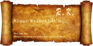 Riesz Krisztián névjegykártya